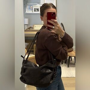 Nicole Miller Genuine leather slouchy hobo bag